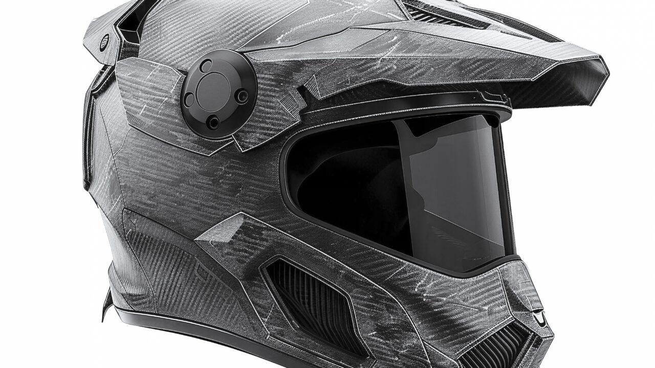 Casque de motocross homologué présenté en studio
