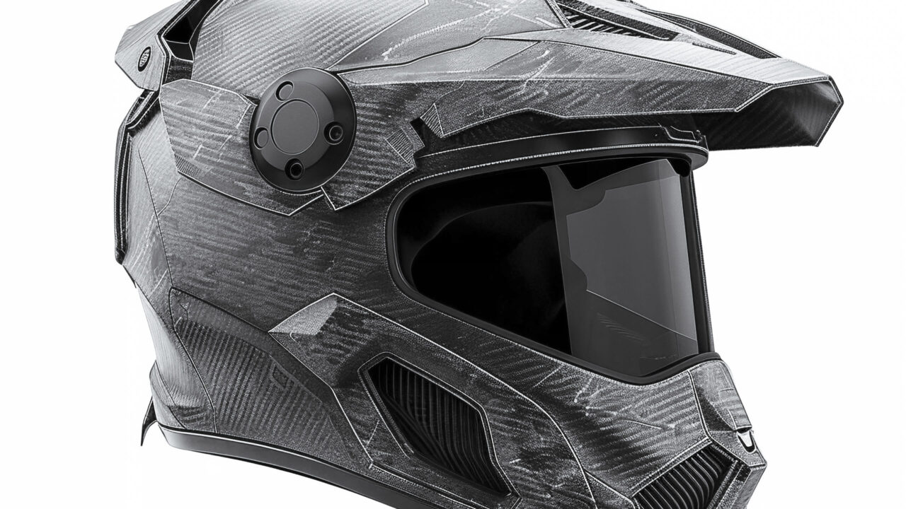 Casque de motocross homologué présenté en studio