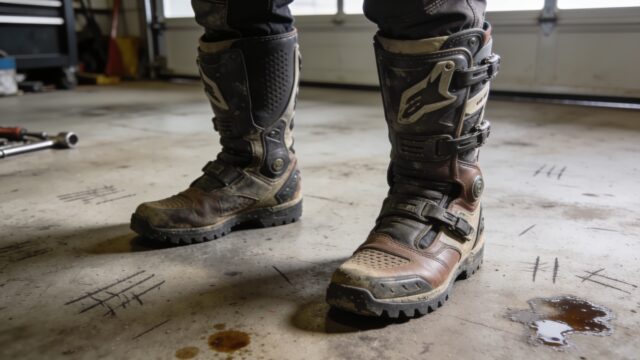 Paire de bottes de motocross avec renforts de cheville et de tibia