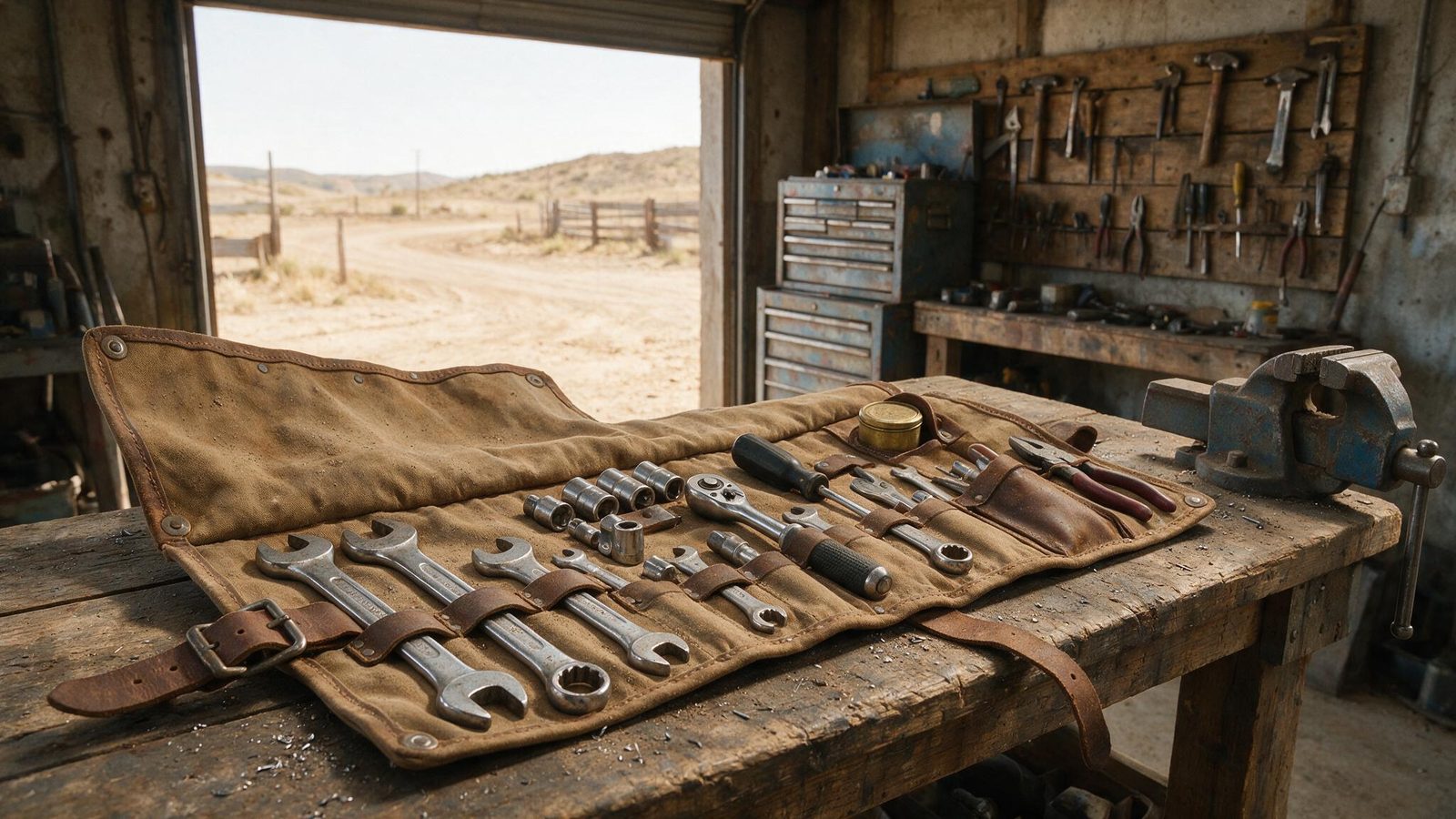 Trousse à outils complète avec clés et douilles rangées dans un étui portable